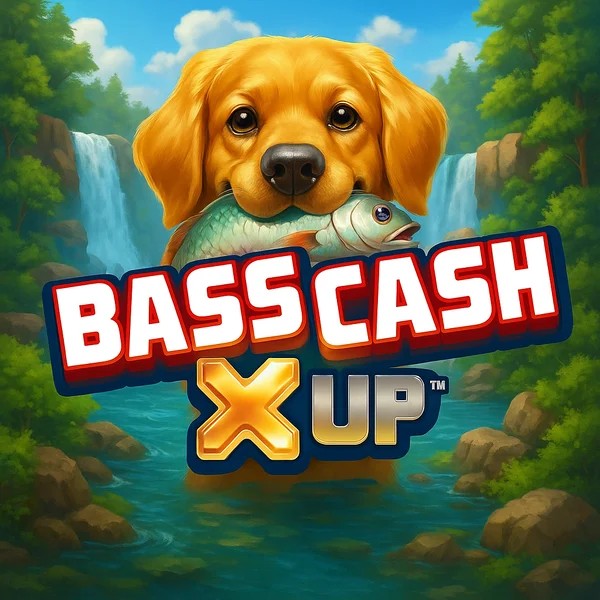 Bass Cash X UP logo by Alchemy Gaming at Whamoo Casino
