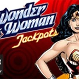 Wonder Woman Jackpots slot logo by Amaya at Whamoo Casino